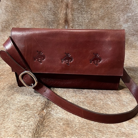 Vintage Western Purse- Two Bar West Red Leather Purse - Picture 1 of 6